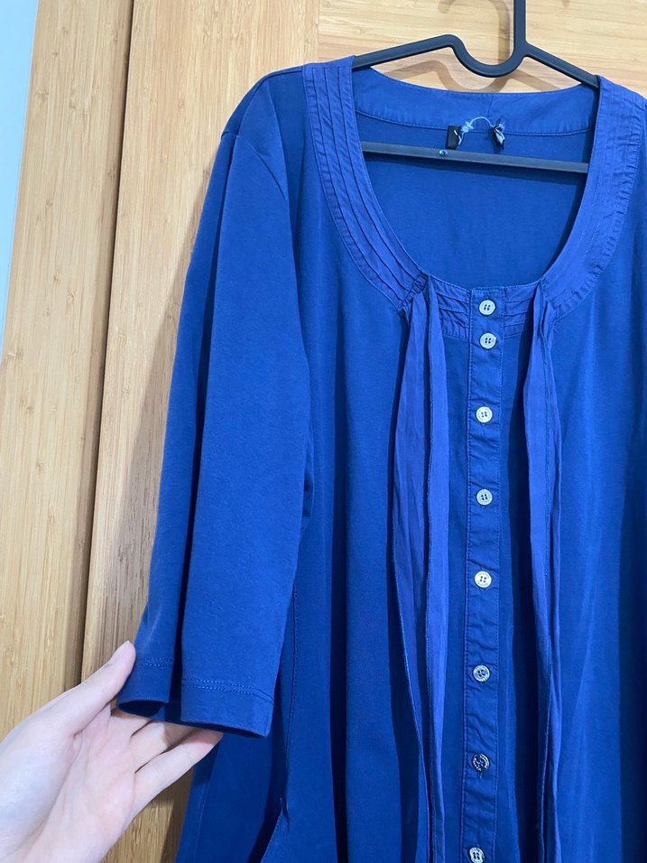 Düğmeli Lacivert büyük beden - Görsel 5