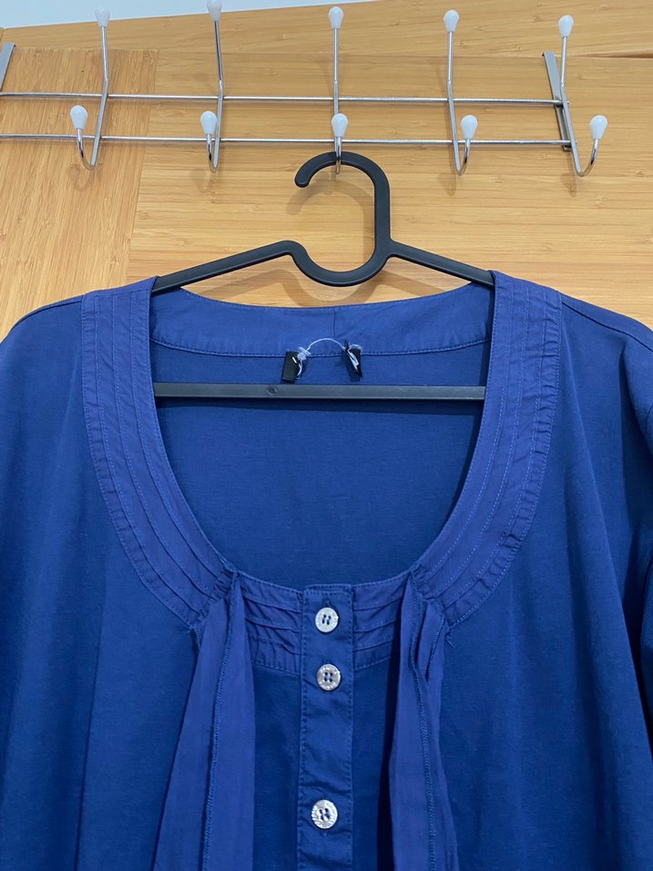 Düğmeli Lacivert büyük beden - Görsel 4