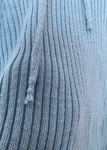 Mavi Fitilli Örgü Kadın Kazak - Görsel 2