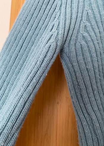 Mavi Fitilli Örgü Kadın Kazak - Görsel 4