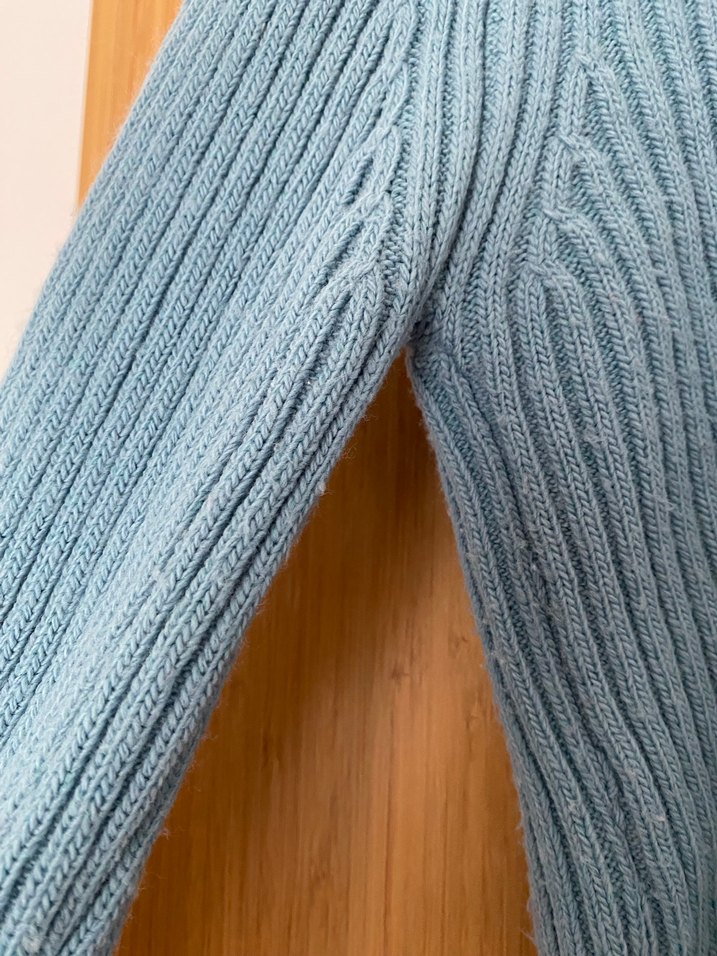 Mavi Fitilli Örgü Kadın Kazak - Görsel 4