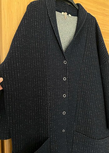 Lacivert kaban hırka büyük beden - Görsel 3