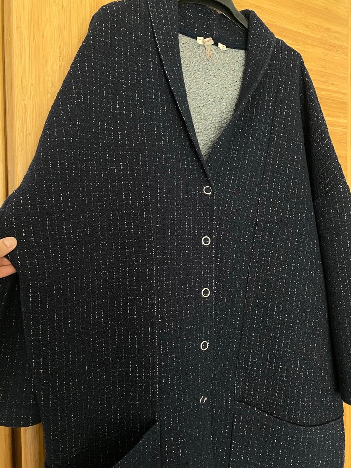 Lacivert kaban hırka büyük beden - Görsel 3