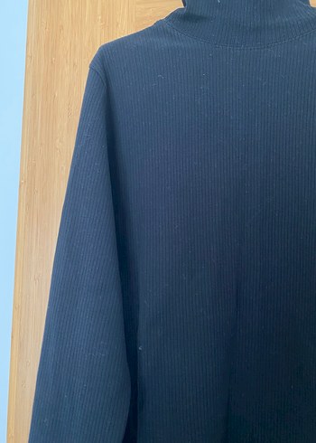 Kadın Siyah Yüksek Yaka Düğmeli body - Görsel 3