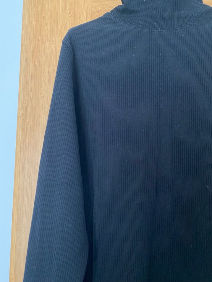 Kadın Siyah Yüksek Yaka Düğmeli body - Görsel 3