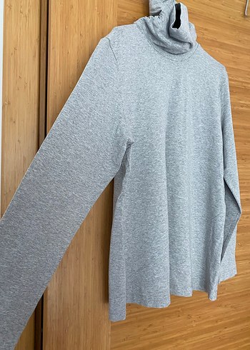 Gri Kadın Boğazlı Rahat body - Görsel 4