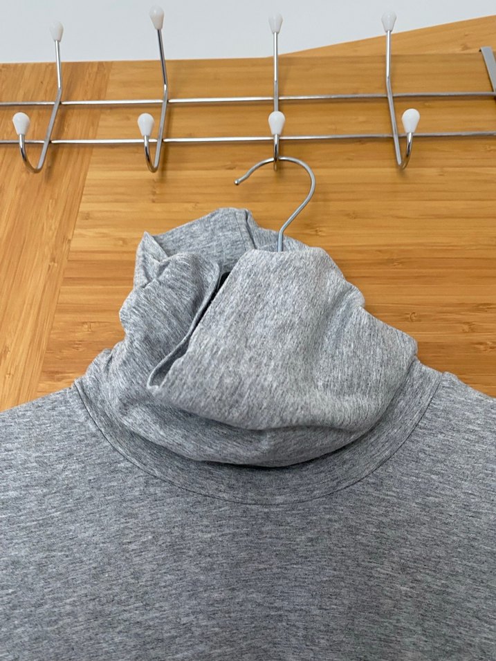 Gri Kadın Boğazlı Rahat body - Görsel 2