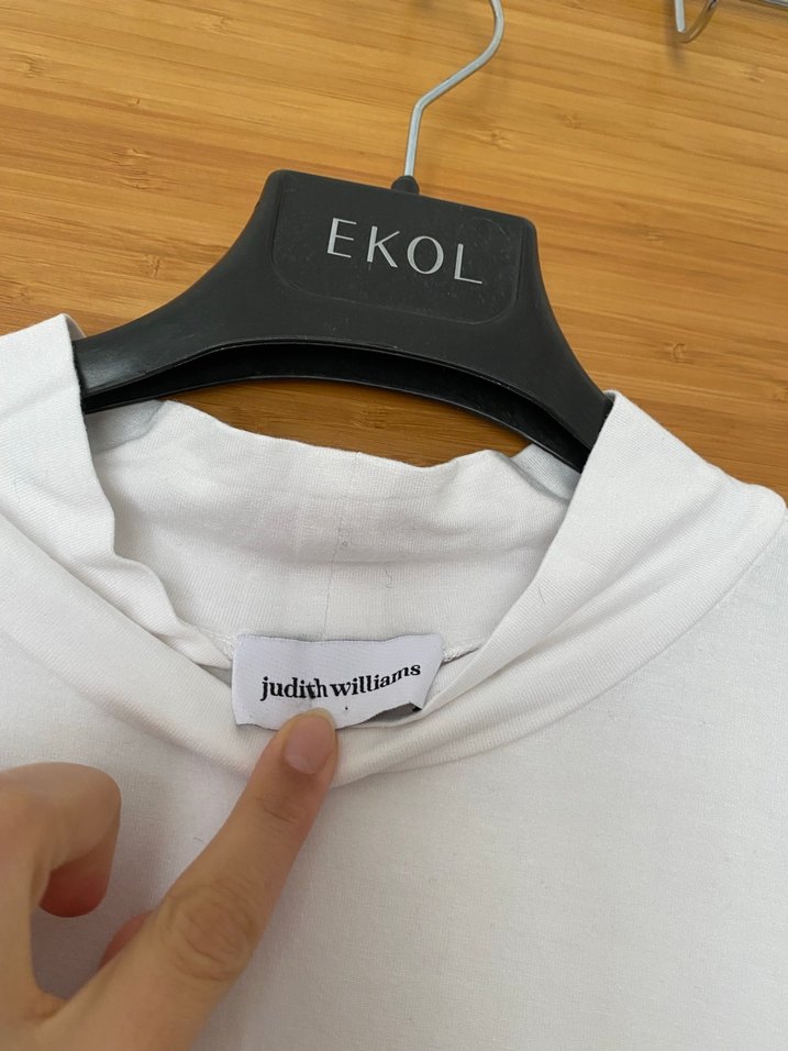 EKOL Beyaz Uzun Kollu Kadın Tişört büyük beden - Görsel 3