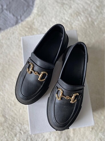 38 Beden siyah Renk Oxford loafer