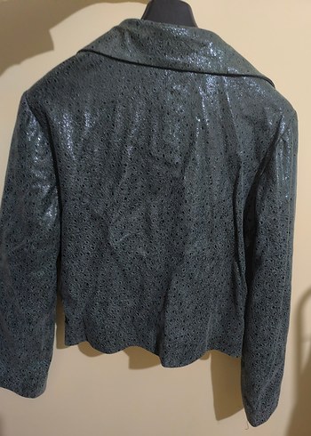 Versace Yeşil Deri Yılan Desenli Ceket
