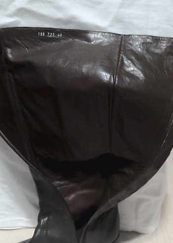 Kahverengi Deri Tokalı Dizüstü Çizme - Görsel 6