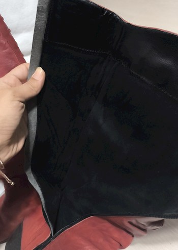 Kırmızı Deri Tokalı Dizüstü Kadın Çizme - Görsel 4