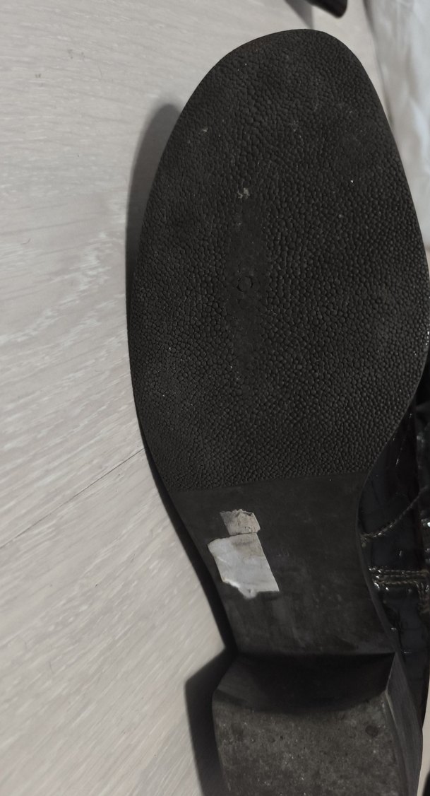 Kahverengi Deri Yılan Desenli Tokalı Diz Boyu Çizme - Görsel 4