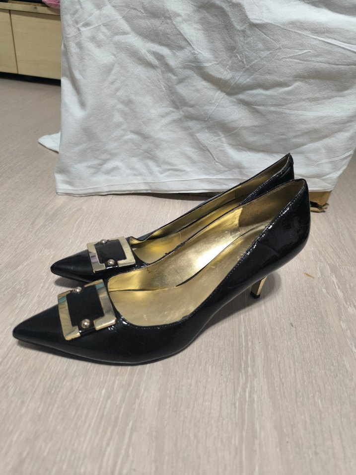 Klasik Siyah Yılan Desenli Tokalı Stiletto - Görsel 2