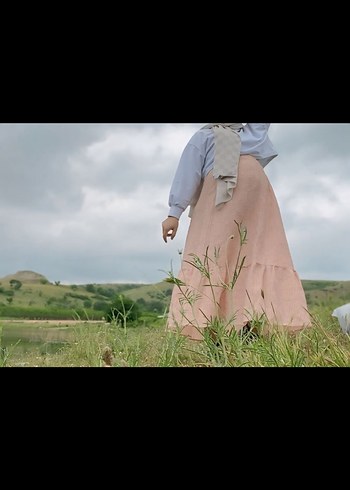 Pembe Bohem Uzun Pamuklu Etek - Görsel 2