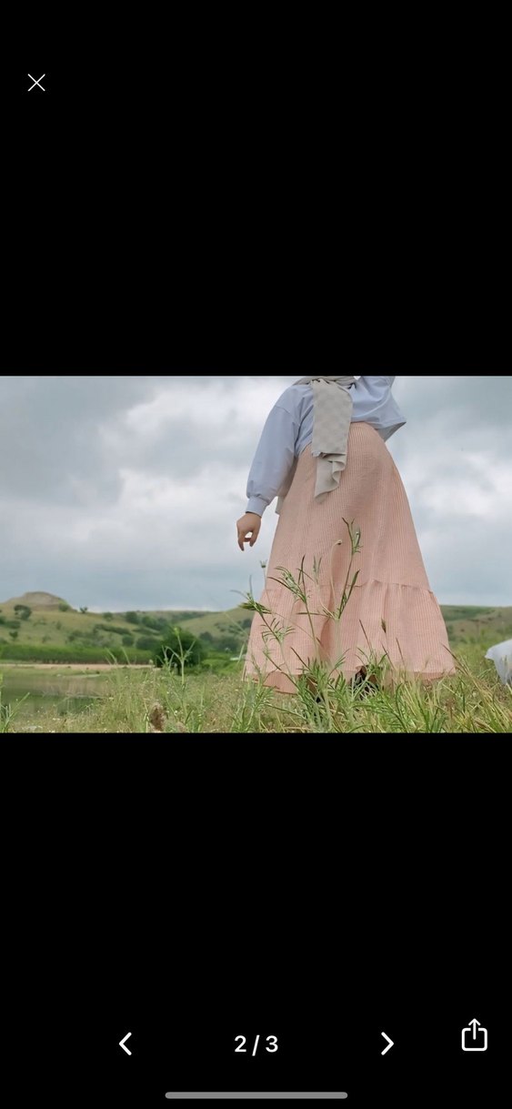 Pembe Bohem Uzun Pamuklu Etek - Görsel 2