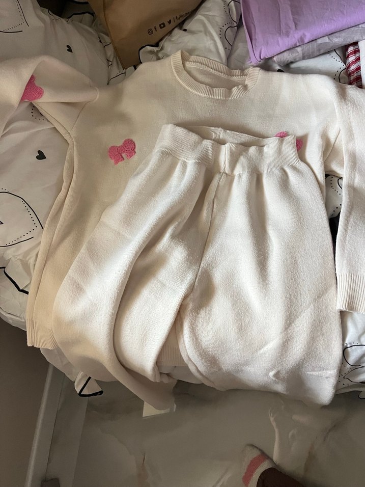 Nakışlı Beyaz tiriko takım - Görsel 4