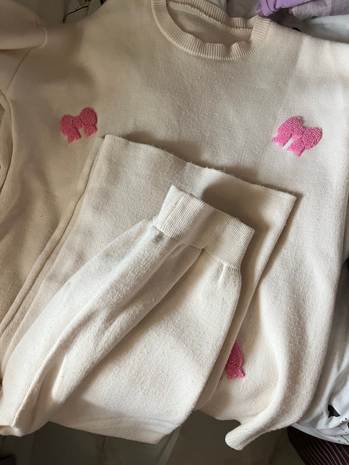 Nakışlı Beyaz tiriko takım - Görsel 2