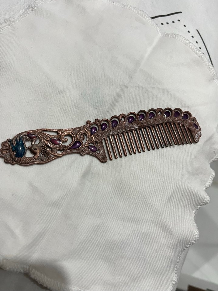 Taşlı Vintage Tarak - Görsel 2