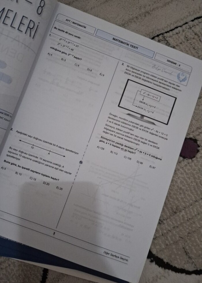 Bilgi sarmal ayt matematik denemeleri - Görsel 3