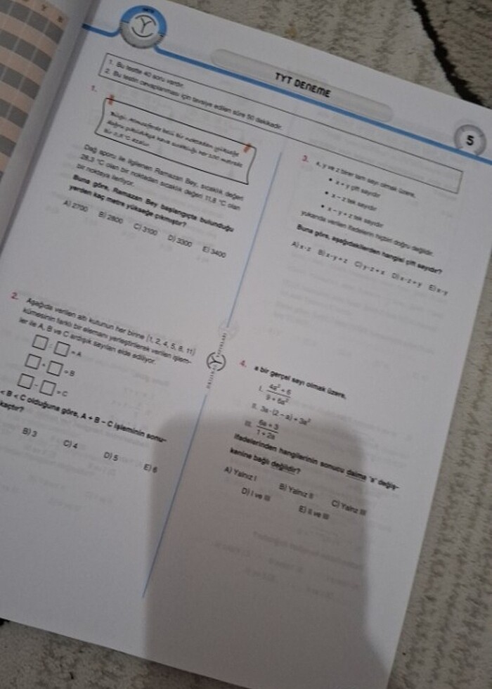 Orjinal tyt matematik 12li deneme sınavı  - Görsel 3