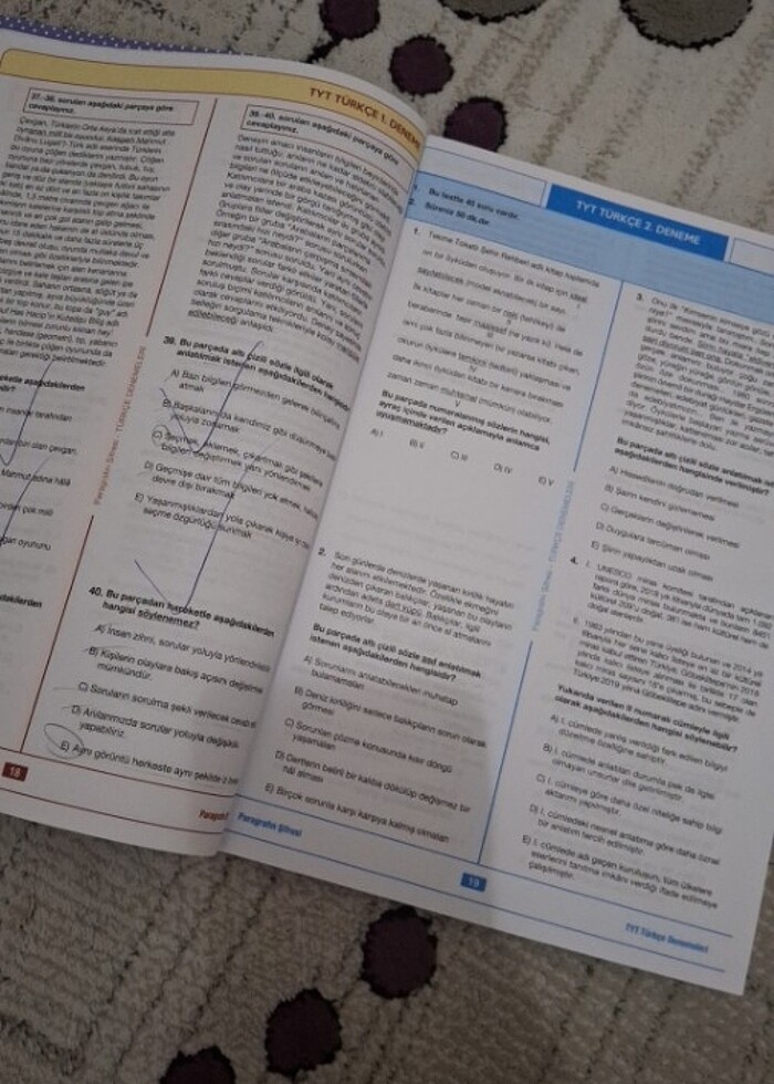 Paragrafın şifresi tyt Türkçe 20 li deneme  - Görsel 2