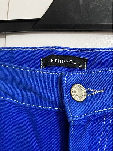 s Beden Mavi Bol Paça Pantolon