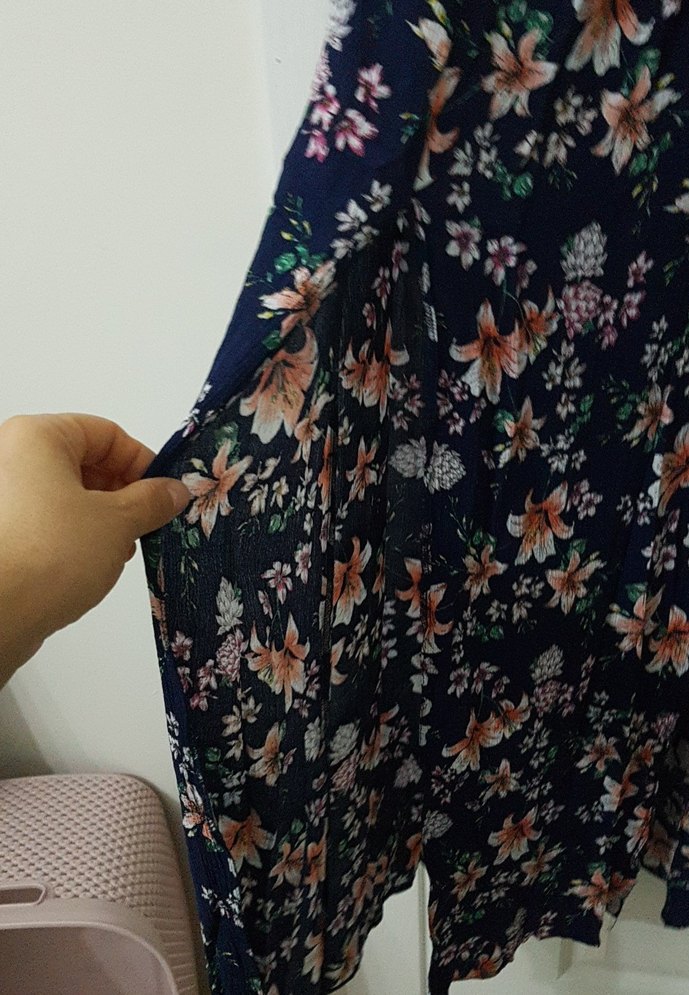 Çiçek Desenli Uzun Bohem Kadın Elbise - Görsel 3