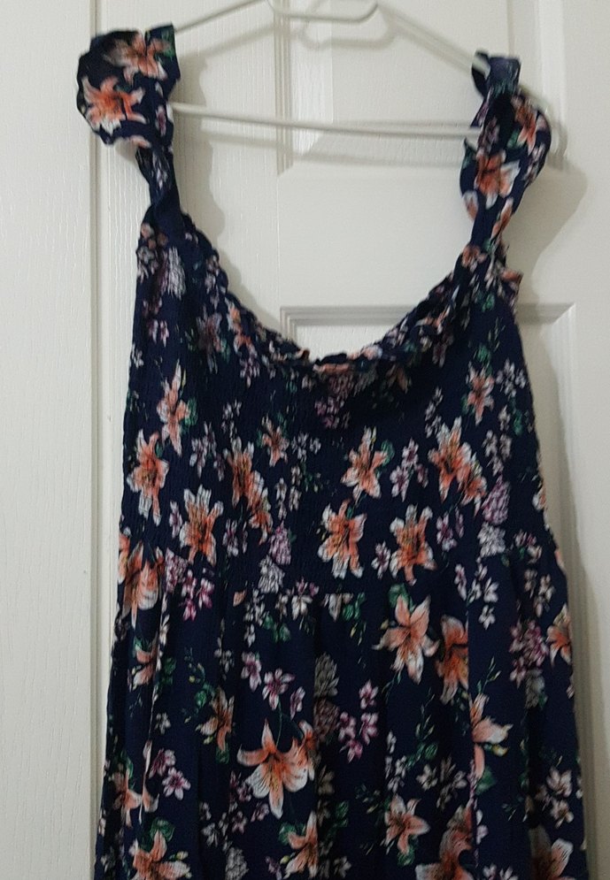 Çiçek Desenli Uzun Bohem Kadın Elbise - Görsel 2