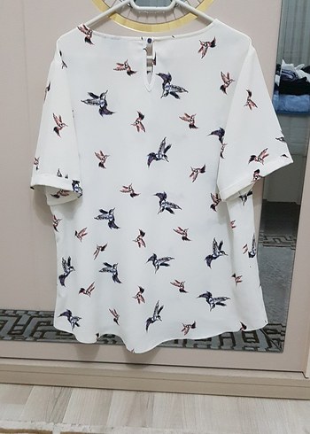 Beyaz Baskılı Kadın Bluz - Görsel 5