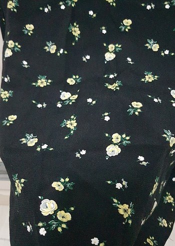 Siyah Çiçek Desenli Uzun Kollu Bluz - Görsel 5