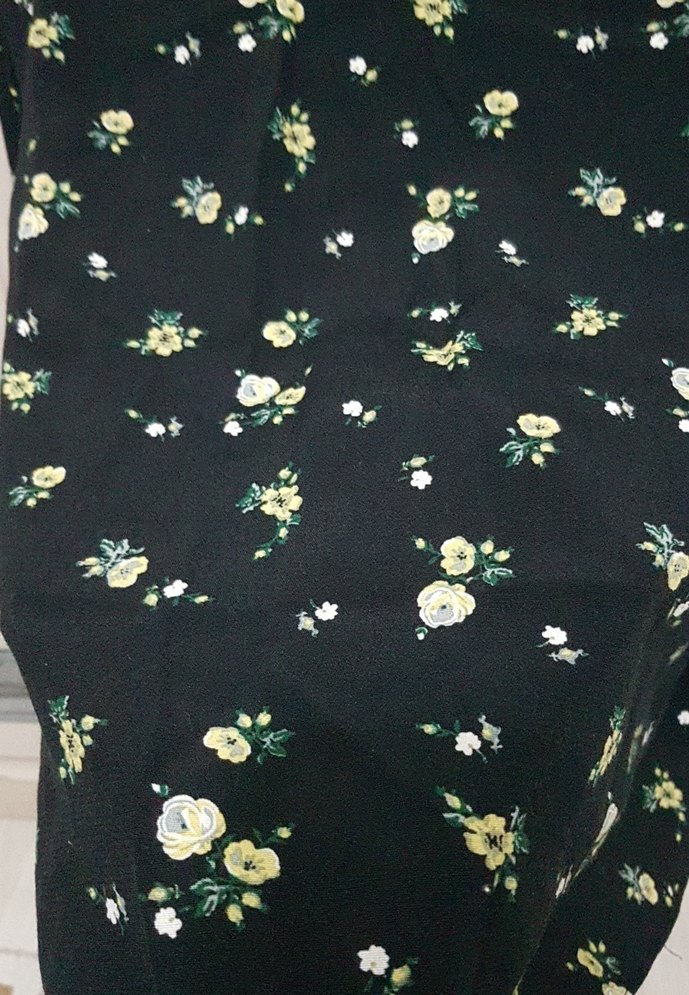 Siyah Çiçek Desenli Uzun Kollu Bluz - Görsel 5
