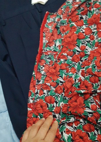 Kırmızı Desenli Bohem Uzun Elbise - Görsel 5