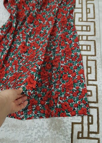 Kırmızı Desenli Bohem Uzun Elbise - Görsel 4