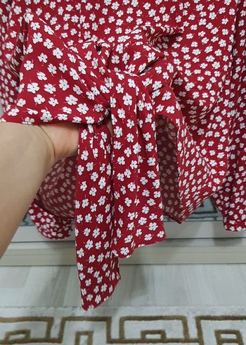 Kırmızı Düğmeli Uzun Kollu Kadın Bluz - Görsel 5