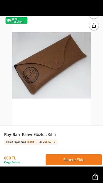 ORİJİNAL RAYBAN DERİ GÖZLÜK ÇANTASI