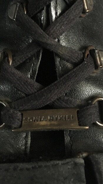 40 Beden siyah Renk Sonia Rykiel Deri Spor Bot Postal