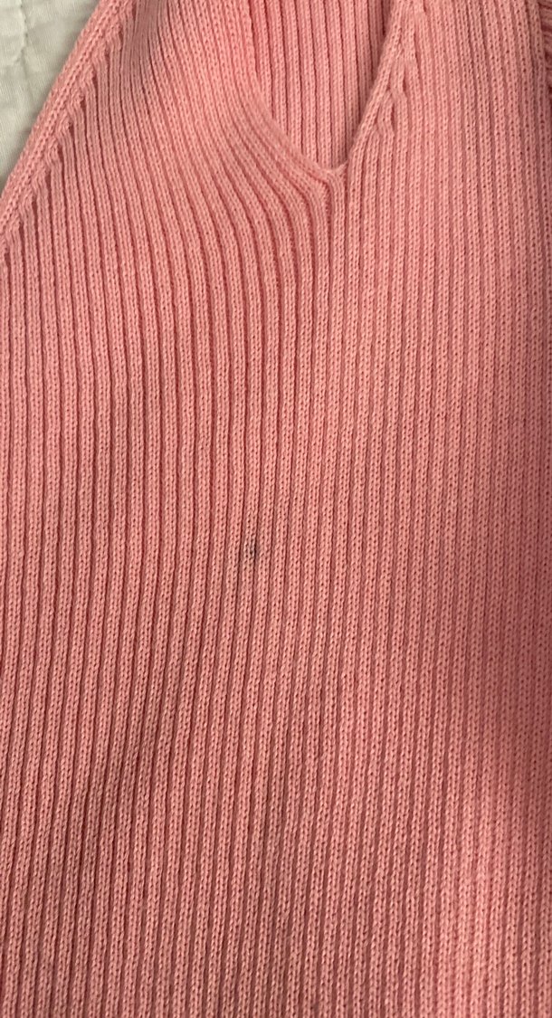 Pembe V Yaka Uzun Kollu Triko Elbise - Görsel 3