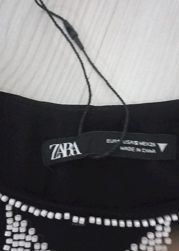 Zara Desenli Siyah Mini Etek