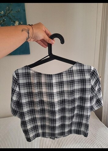 s Beden H&m ekoseli kısa kollu gömlek