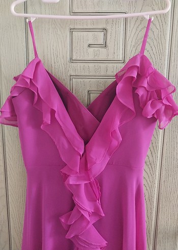 fuşya abiye elbise - Görsel 5