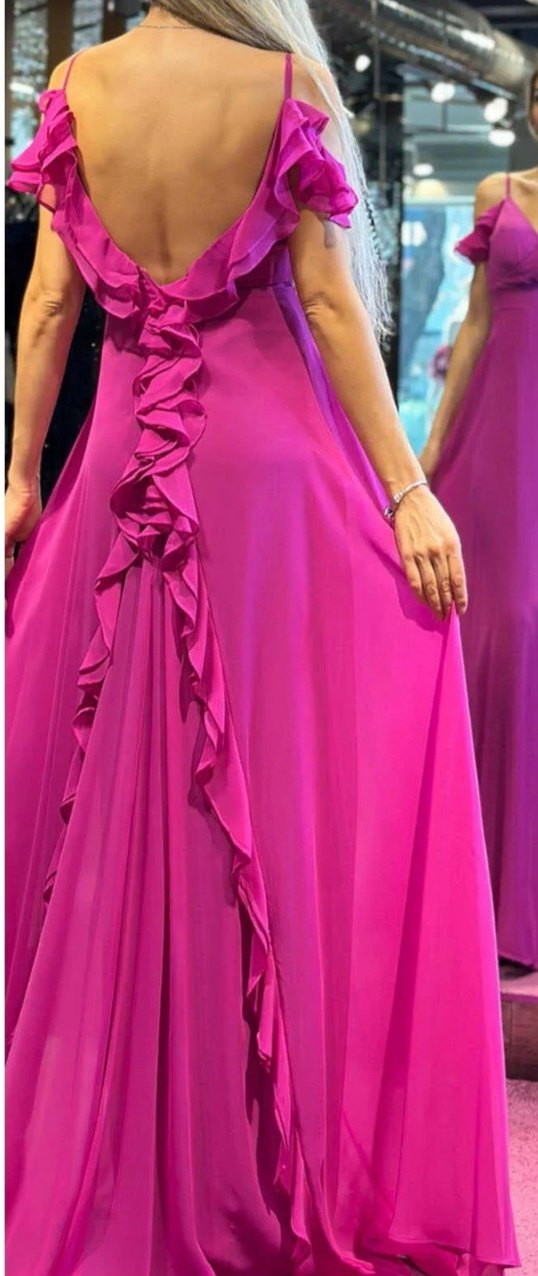 fuşya abiye elbise - Görsel 2