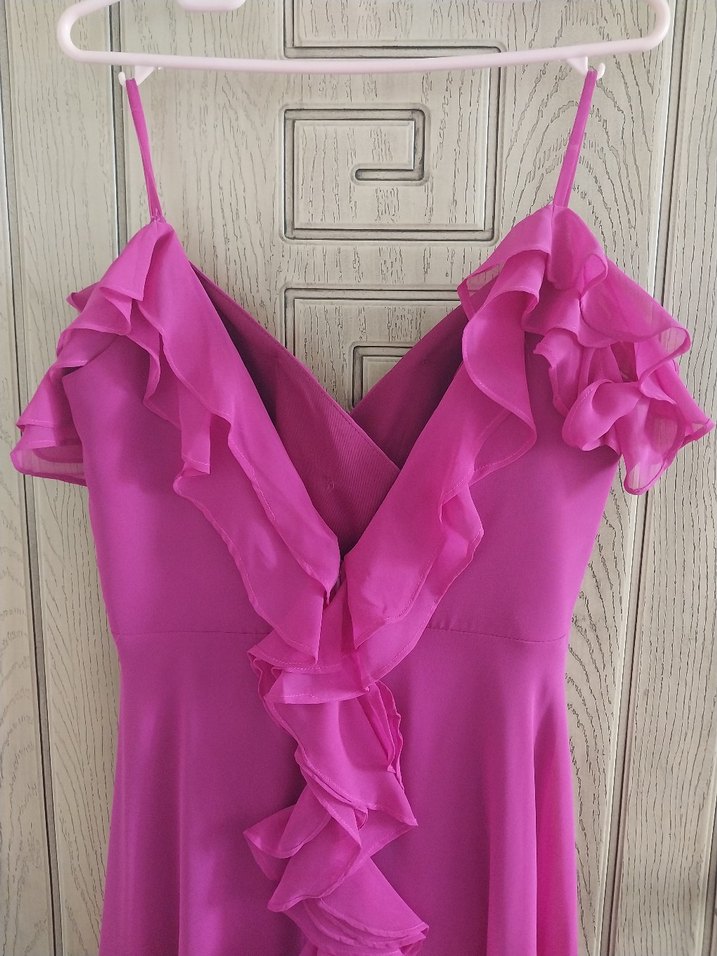 fuşya abiye elbise - Görsel 5