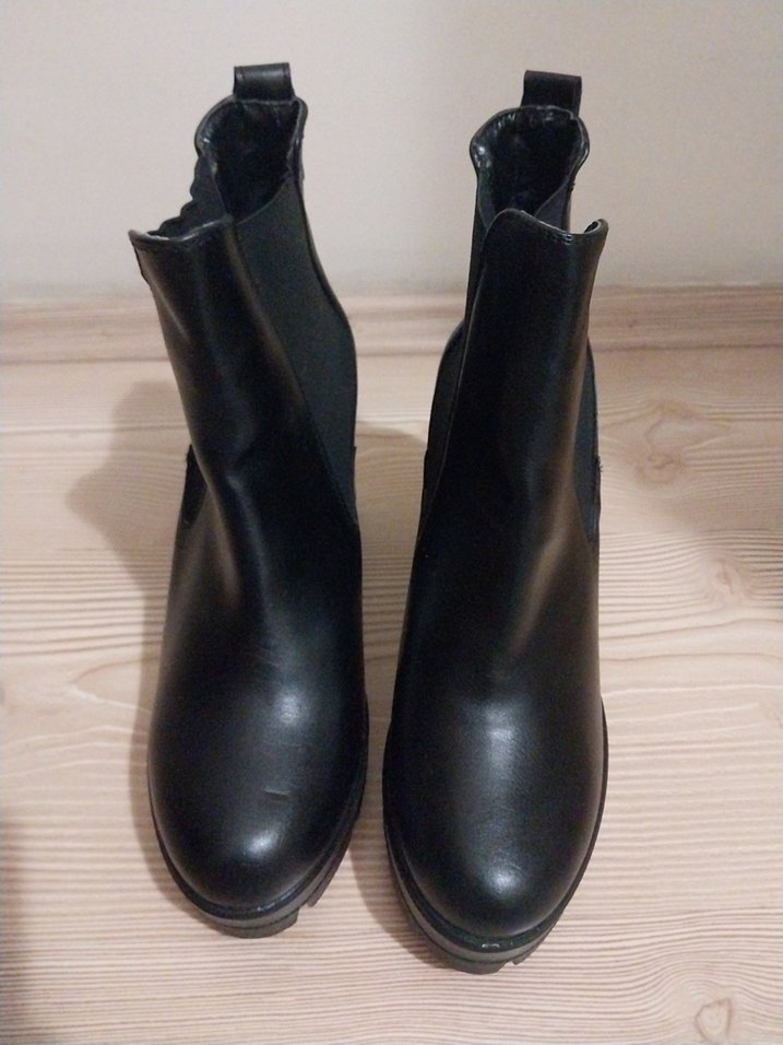 Bambi siyah topuklu kadın bot - Görsel 4