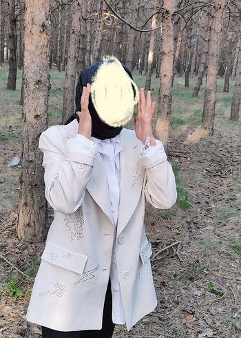 Düğmeli Beyaz Midi Blazer Ceket