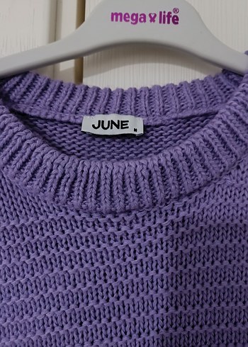 Mor Bisiklet Yaka Örgü Kadın Kazak - Görsel 3