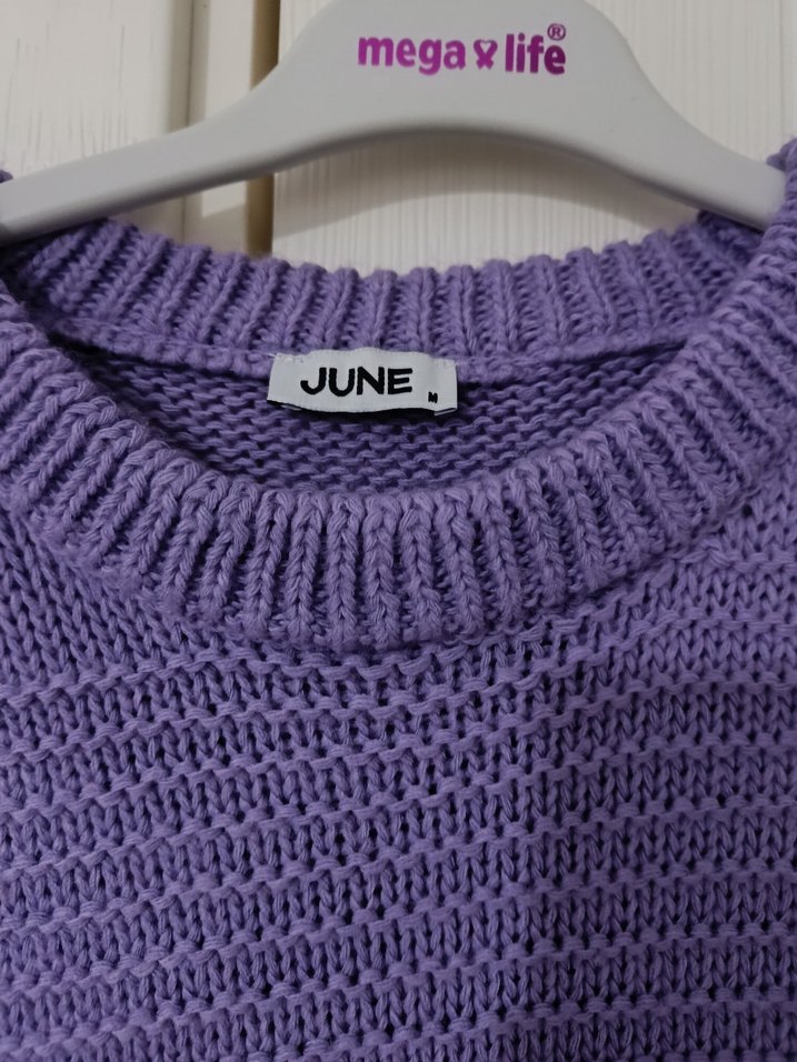Mor Bisiklet Yaka Örgü Kadın Kazak - Görsel 3