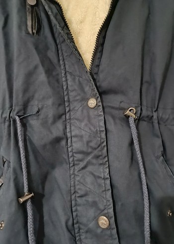 Kuşaklı Lacivert Kadın Midi Ceket - Görsel 3