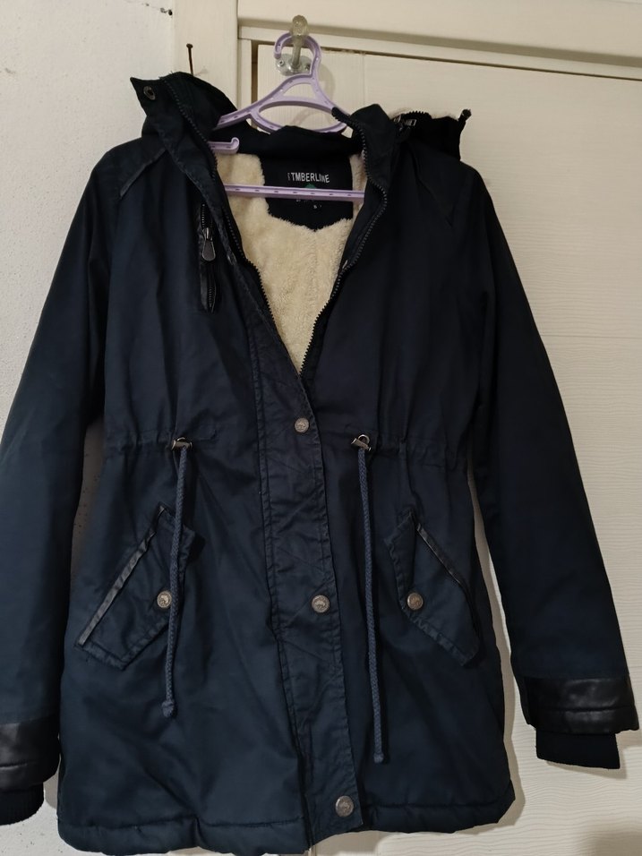 Kuşaklı Lacivert Kadın Midi Ceket - Görsel 4