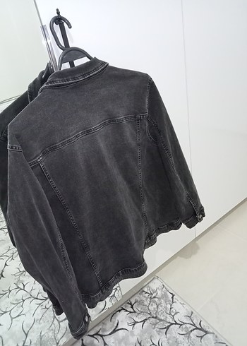 LC Waikiki Antrasit Düğmeli Kadın Denim Ceket/ Mont